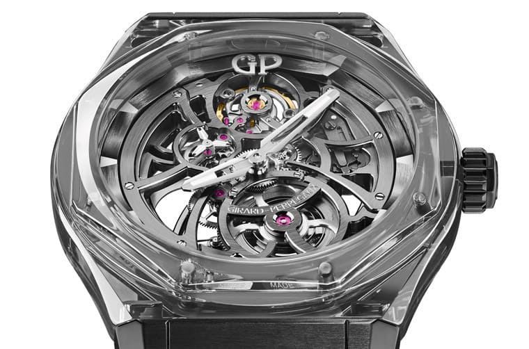 GP芝柏表Laureato再次搭配藍寶石透明表殼展現鏤空機芯之美
