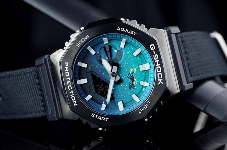 「手繪潛水員漂浮深?！惯@支G-SHOCK農家橡樹很不一樣