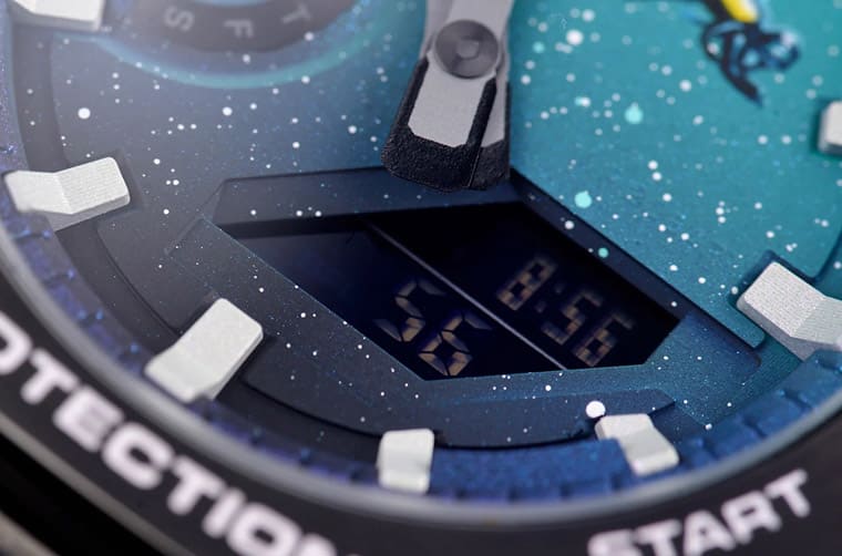 「手繪潛水員漂浮深?！惯@支G-SHOCK農家橡樹很不一樣